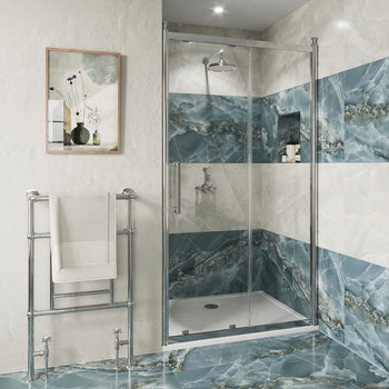 Burlington Classique Recessed Sliding Shower Door - Chrome
