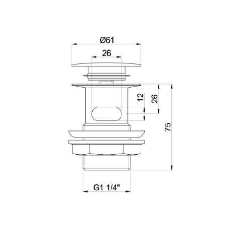Burlington Click Clack Push Button Basin Waste - Wastes
