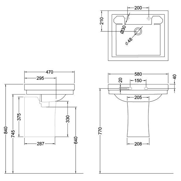 Burlington Contemporary Rectangular Basin with Semi