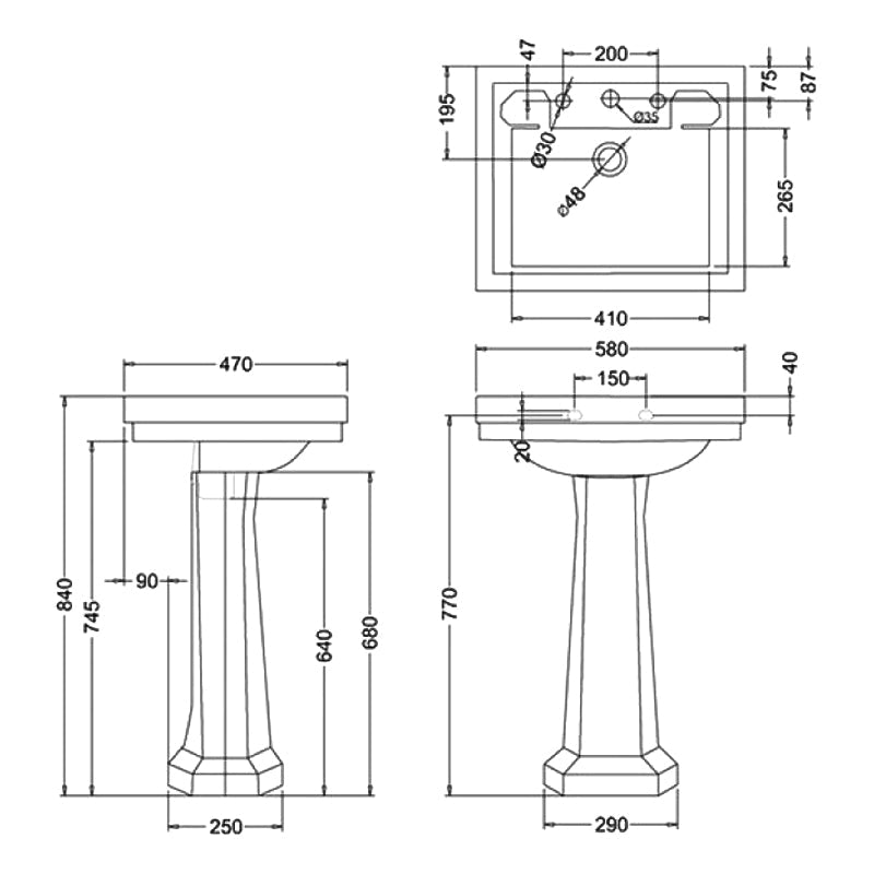 Burlington Contemporary White Rectangular Basin