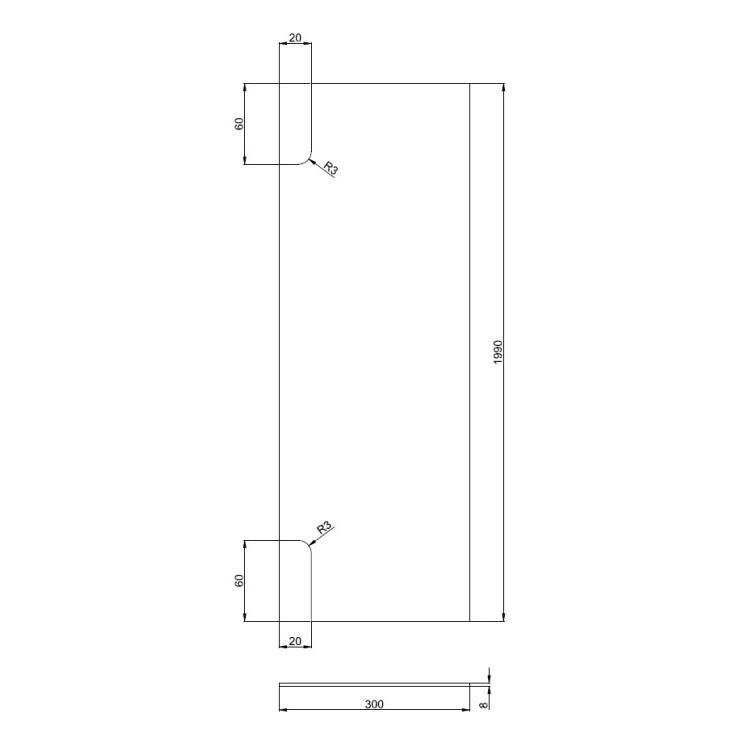 Burlington Deflector Panel - 2000mm x 300mm - Clear