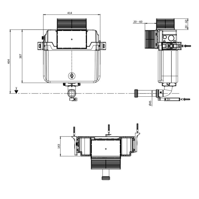 Burlington Dual Flush Concealed Cistern - Concealed Cisterns