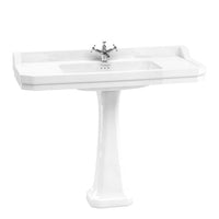Burlington Edwardian Basin with Full Pedestal - White - 1