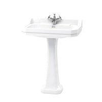 Burlington Edwardian Basin with Full Pedestal - White - 1
