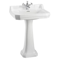 Burlington Edwardian Basin with Regal Pedestal - 800mm Wide - White