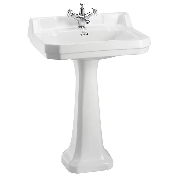 Burlington Edwardian Basin with Regal Pedestal - 800mm Wide - White