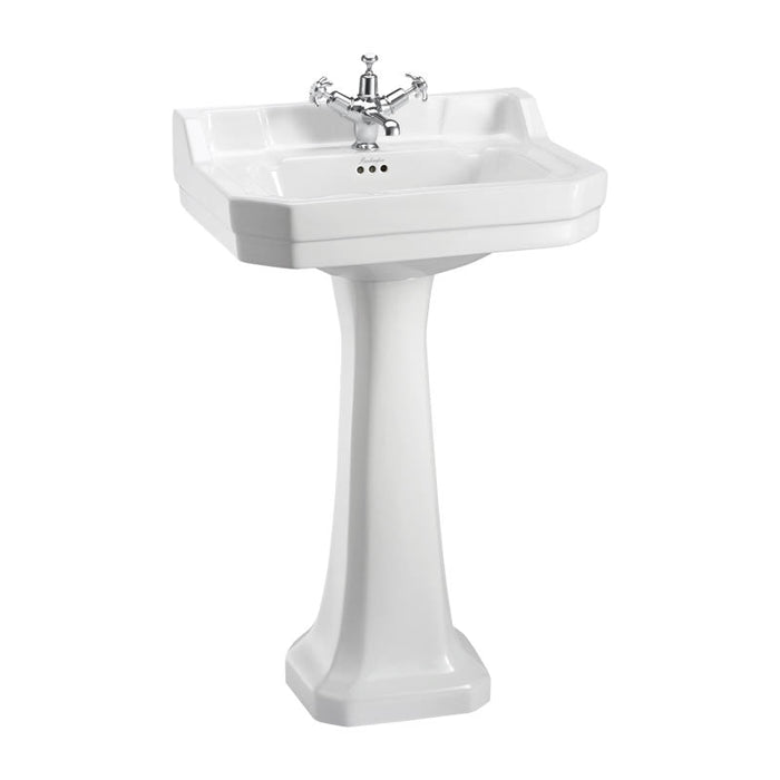 Burlington Edwardian White Basin With Pedestal - 560mm / 1