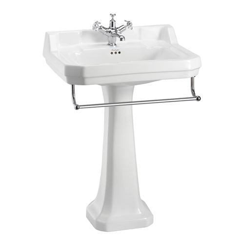 Burlington Edwardian White Basin With Pedestal - 610mm / 1