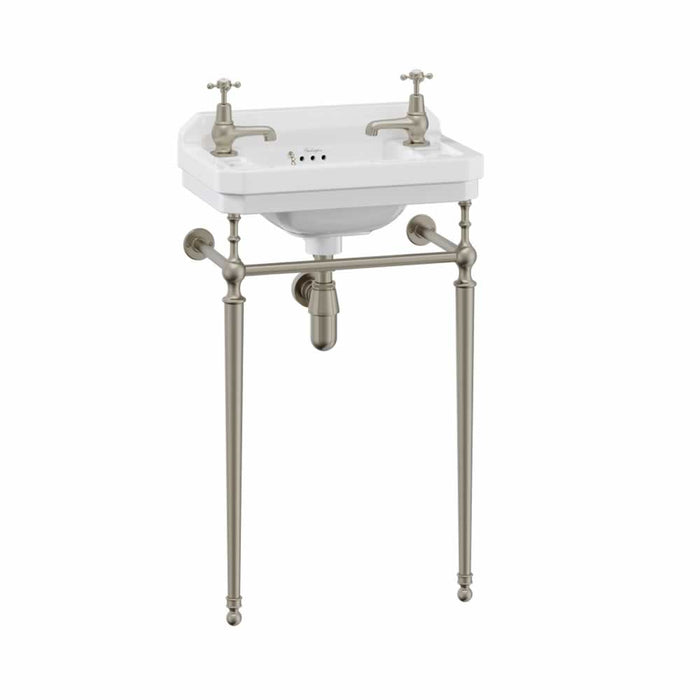 Burlington Edwardian White Rectangular Basin With Washstand