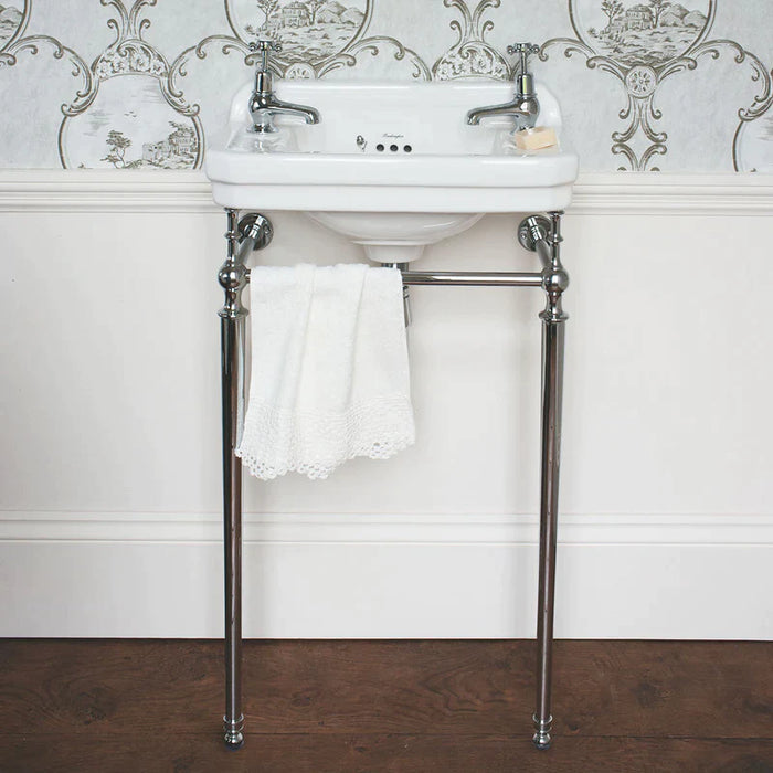 Burlington Edwardian White Rectangular Basin With Washstand