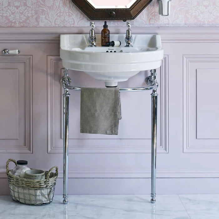 Burlington Edwardian White Round Basin with Washstand