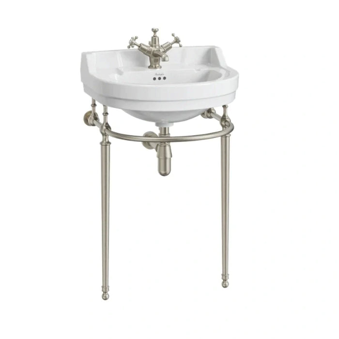 Burlington Edwardian White Round Basin with Washstand