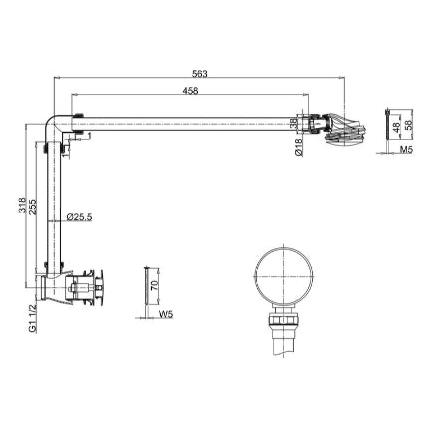 Burlington Exposed Bath Overflow with Click Clack Waste