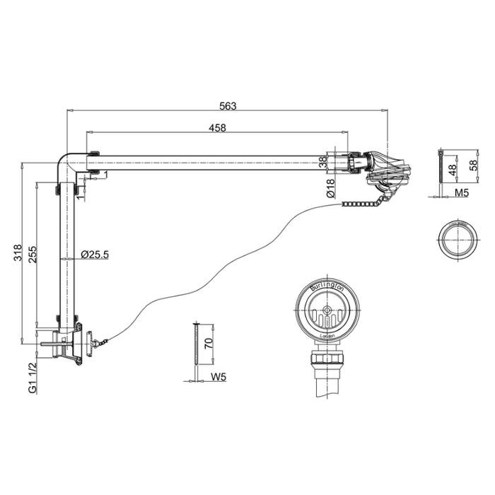 Burlington Exposed Plug and Chain Bath Waste with Overflow