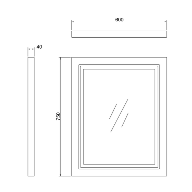 Burlington Framed Illuminated LED Mirror 600mm - Mirrors