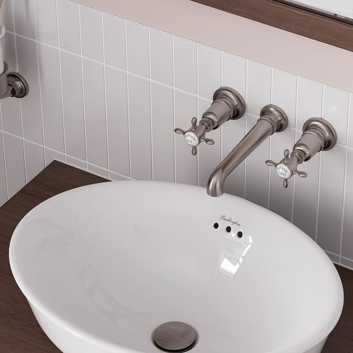 Burlington Guild 3 Hole Wall Mounted Basin Mixer Tap