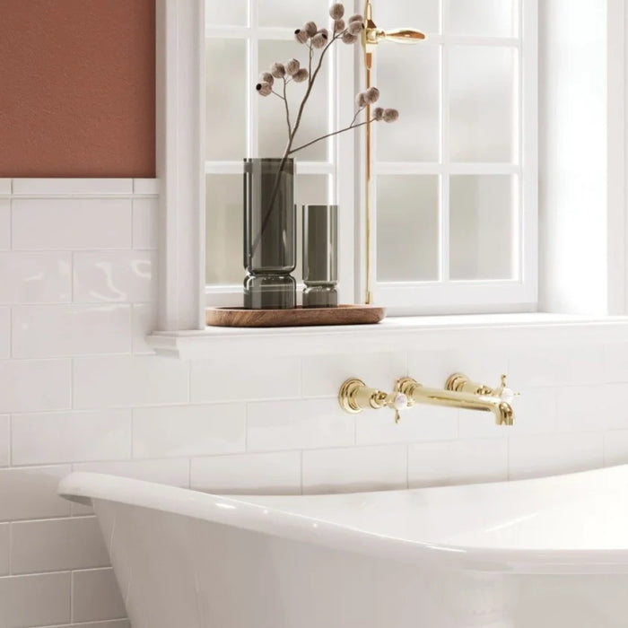 Burlington Guild 3 Hole Wall Mounted Bath Tap - Wall