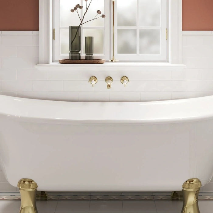 Burlington Guild 3 Hole Wall Mounted Bath Tap - Wall