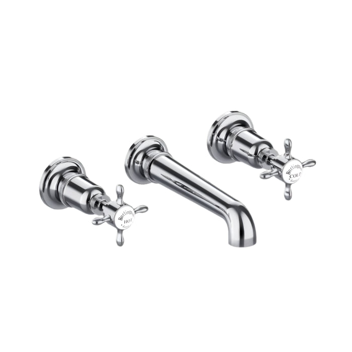 Burlington Guild 3 Hole Wall Mounted Bath Tap - Chrome