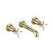 Burlington Guild 3 Hole Wall Mounted Bath Tap - Gold - Wall
