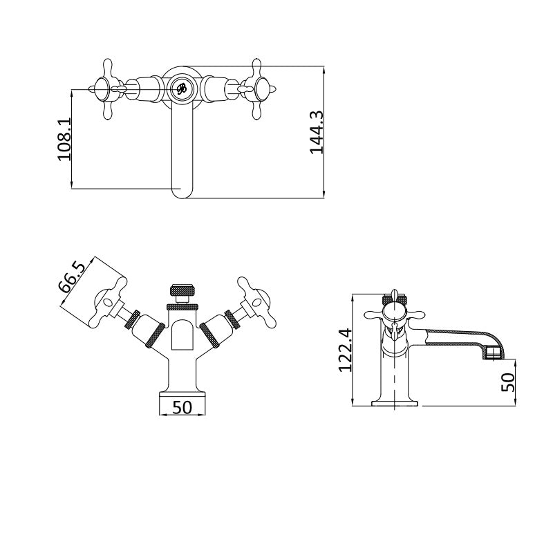 Burlington Guild Deck Mounted Mono Basin Mixer Tap - Basin