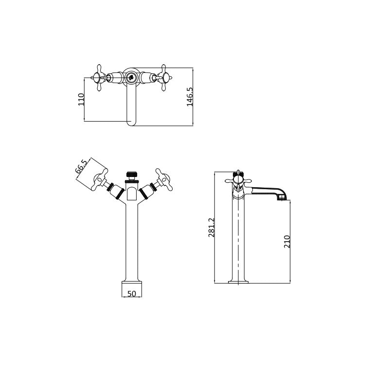 Burlington Guild Deck Mounted Mono Tall Basin Mixer Tap