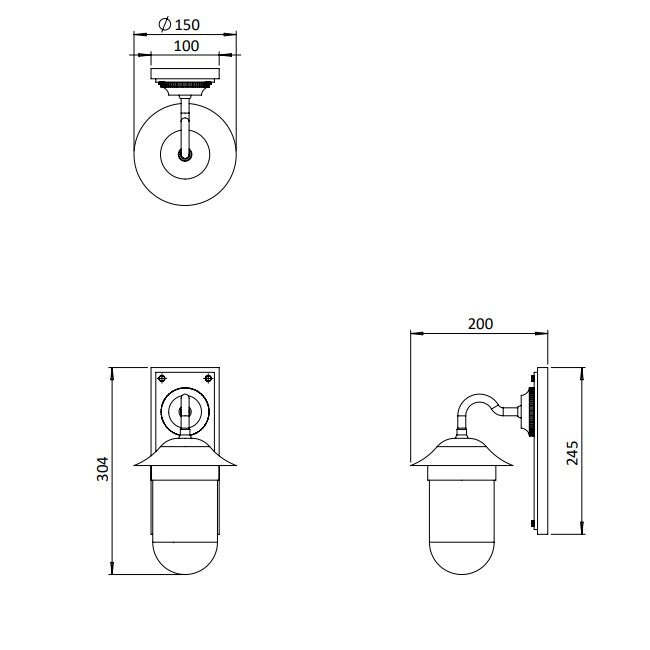 Burlington Guild Frosted Glass Wall Light - Bathroom
