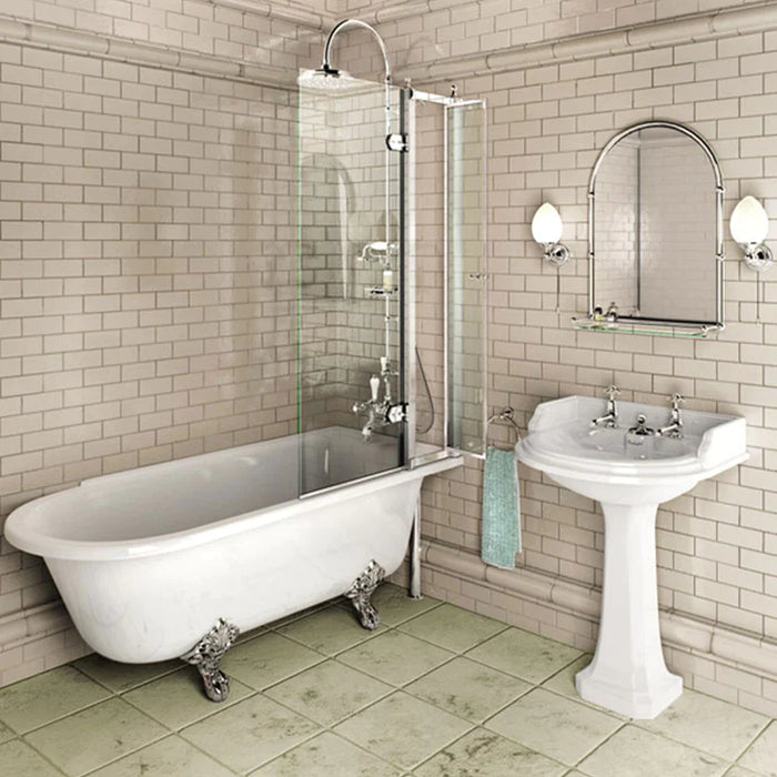 Burlington Hampton Back to Wall Showering Bath with Legs