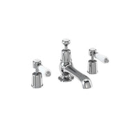 Burlington Kensingtn 3 Hole Basin Mixer Tap - Chrome/White