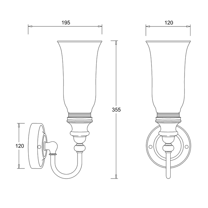 Burlington Ornate Traditional Bathroom Light With Base