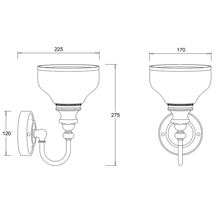 Burlington Ornate Traditional Bathroom Light With Base