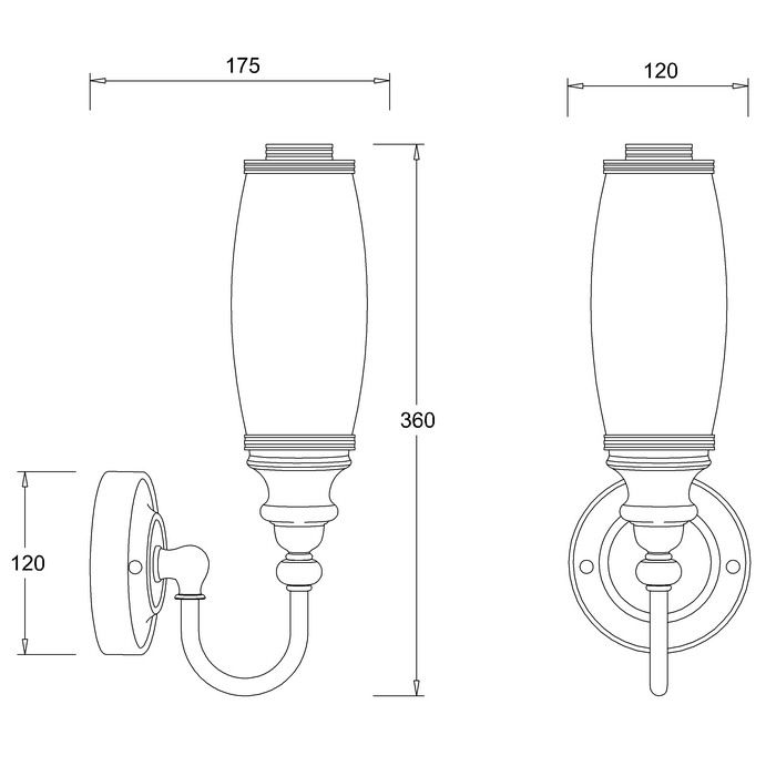 Burlington Ornate Traditional Bathroom Light With Base