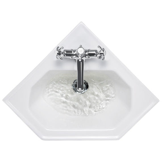 Burlington Pentagon Wall Hung 596mm Corner Basin