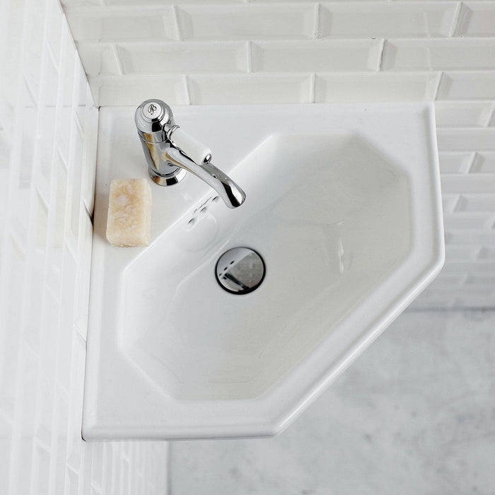 Burlington Pentagon Wall Hung 596mm Corner Basin