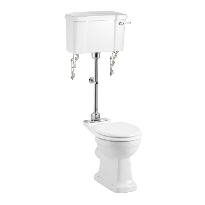 Burlington Rimless Medium Level Traditional Toilet - Chrome