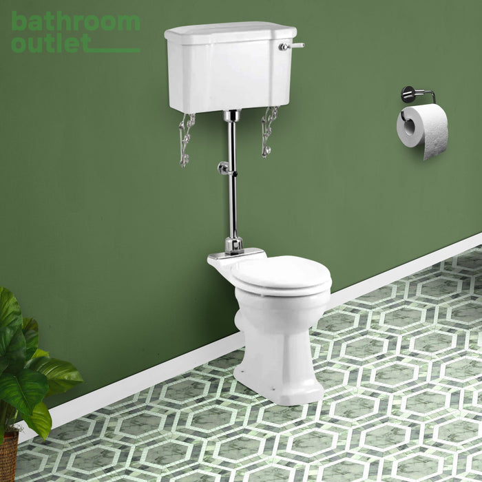 Burlington Rimless Medium Level Traditional Toilet - Toilets