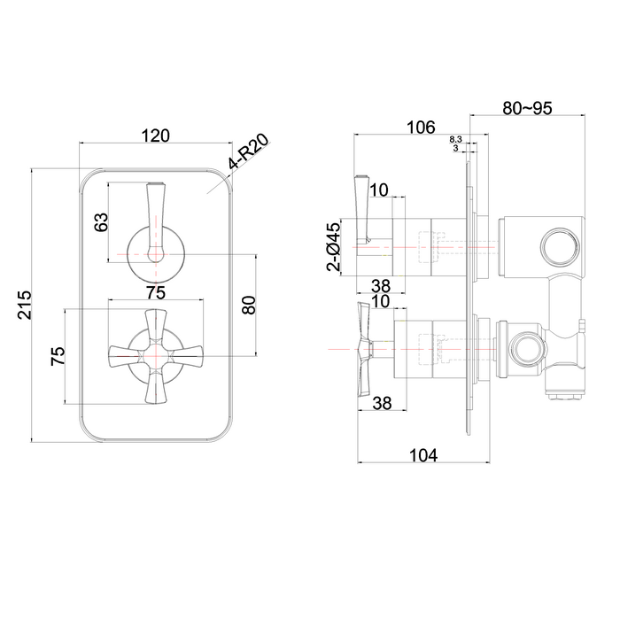 Burlington Riviera 2 Outlet Concealed Shower Valve