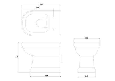 Burlington Riviera Back To Wall Toilet with Soft Close Seat