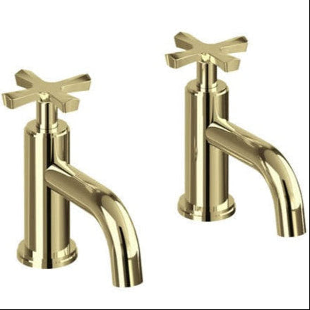 Burlington Riviera Basin Pillar Taps Pair - Gold