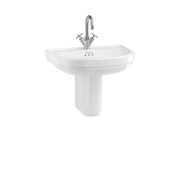 Burlington Riviera D shape Basin With Semi Pedestal - 1