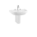 Burlington Riviera D shape Basin With Semi Pedestal - 3