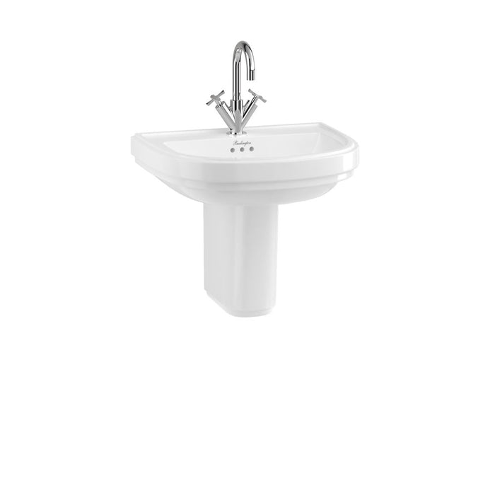 Burlington Riviera D shape Basin With Semi Pedestal - 1