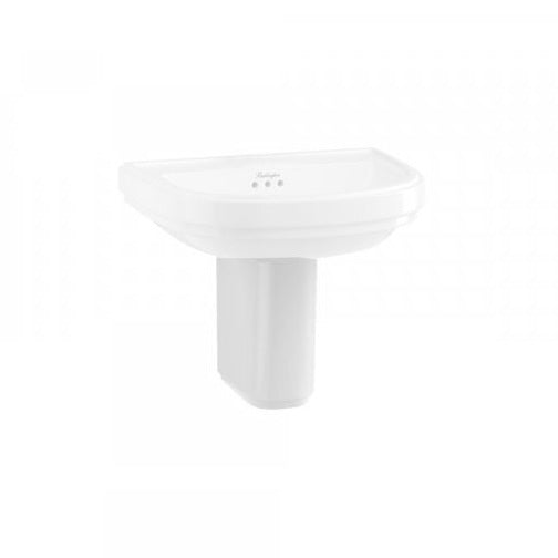 Burlington Riviera D shape Basin With Semi Pedestal