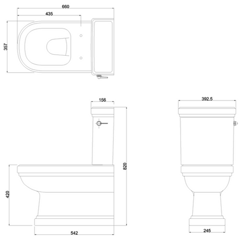 Burlington Riviera Full Back Close Coupled Toilet with Soft