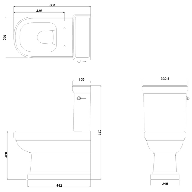 Burlington Riviera Full Back Close Coupled Toilet with Soft