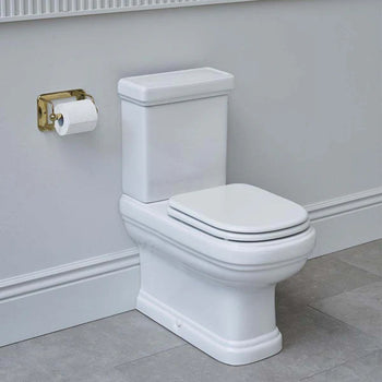 Burlington Riviera Fully Back To Wall Close Coupled Toilet with Soft Close Seat and Cistern