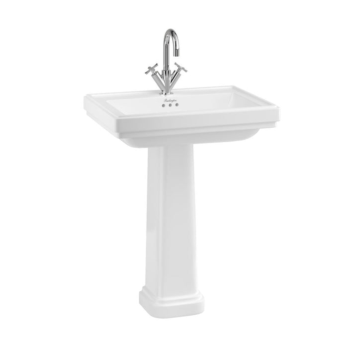 Burlington Riviera Rectangular Basin With Full Pedestal