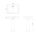 Burlington Riviera Rectangular Basin With Full Pedestal