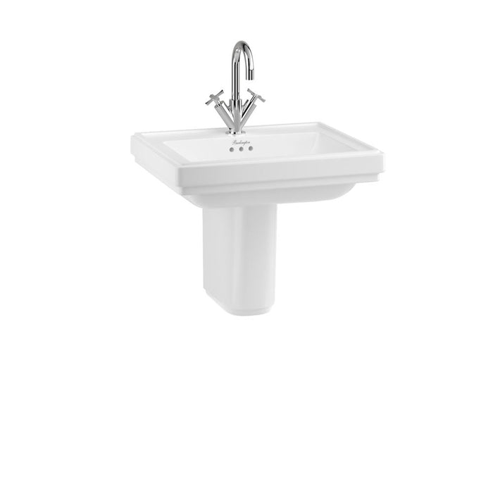 Burlington Riviera Rectangular Basin With Semi Pedestal
