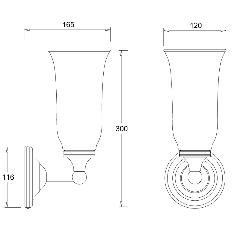 Burlington Round Traditional Bathroom Light With Base